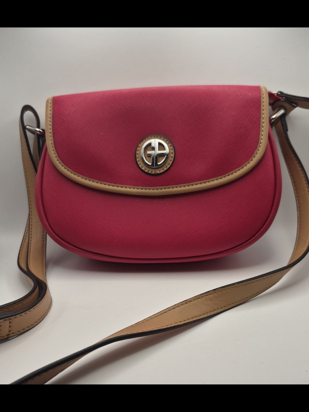 Giani Bernini Saffiano Ruby Red Crossbody Saddle Bag